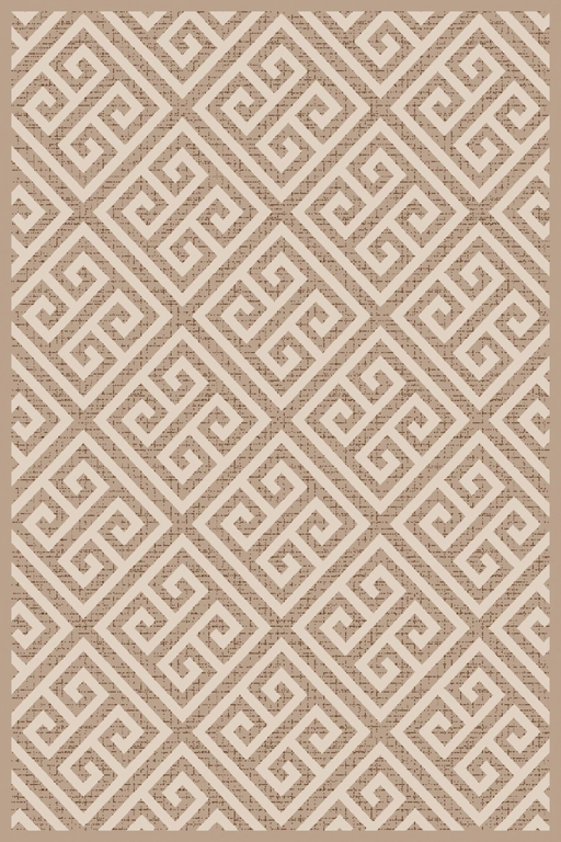 Covor modern bej crem cu model geometric pentru living si dormitor