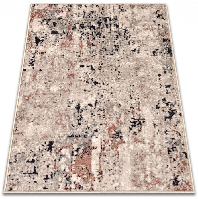 Covor modern bej gri dreptunghiular cu design abstract usor de integrat in orice interior