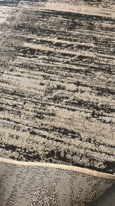 covor modern bej maro textura abstracta covor rezistent trafic intens pentru living si hol
