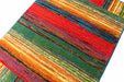 Detaliu textura covor modern multicolor, material confortabil si design premium pentru living