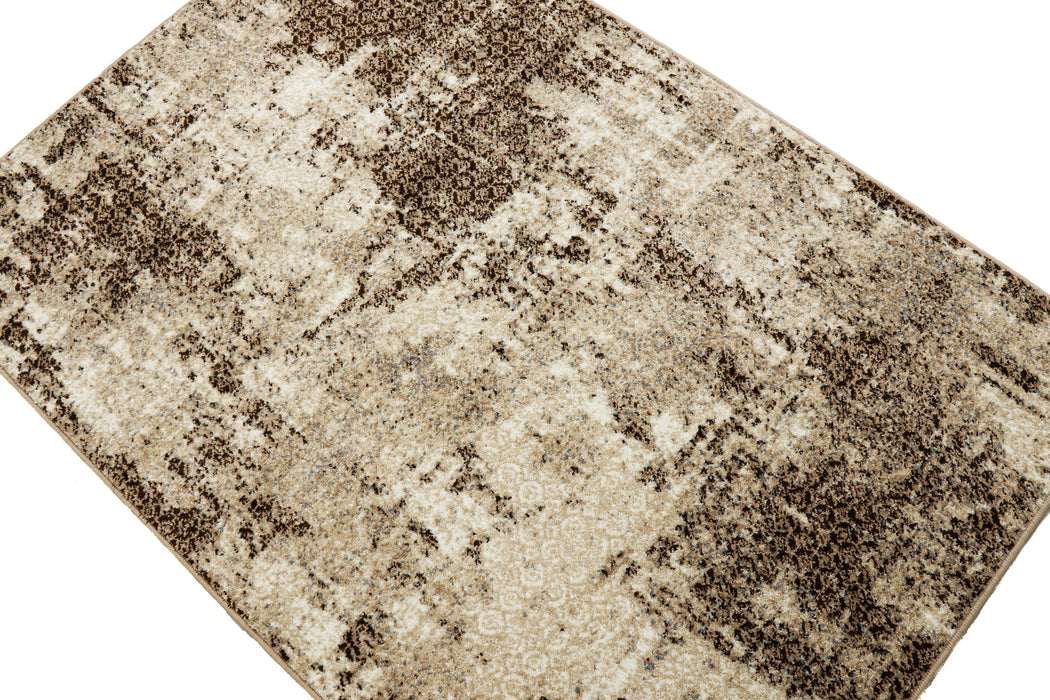 Covor modern crem bej pentru living si dormitor design contemporan