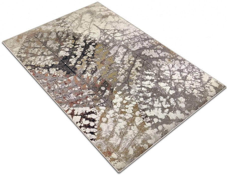 Perspectiva a covorului modern crem bej, textura densa si finisaj de calitate