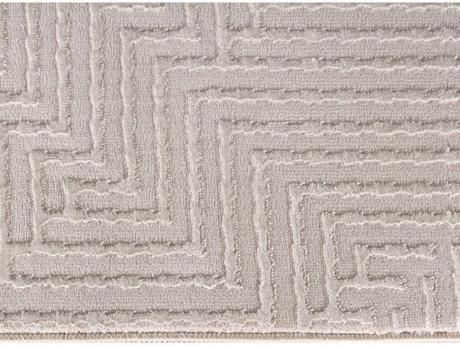 Margine si flexibilitate covor modern crem, material usor de asezat si rezistent