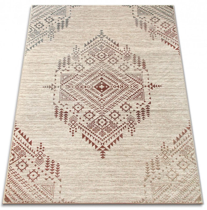 Covor modern crem, vedere completă a designului