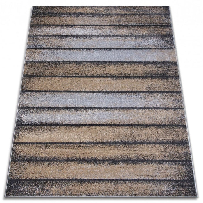 Covor modern cu dungi in nuante neutre, covor pentru living si dormitor, ideal pentru orice stil de decor