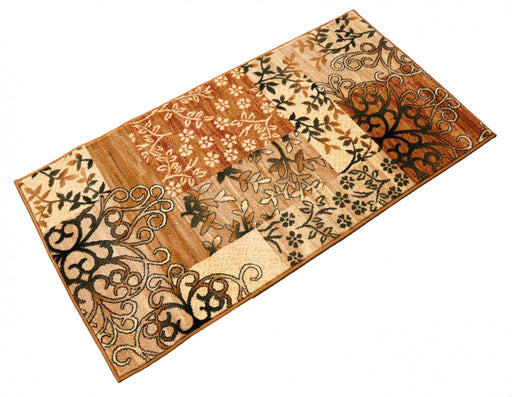 Covor modern floral bej, design decorativ