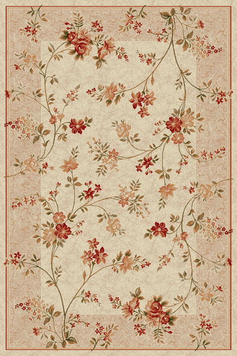 covor modern floral crem bej