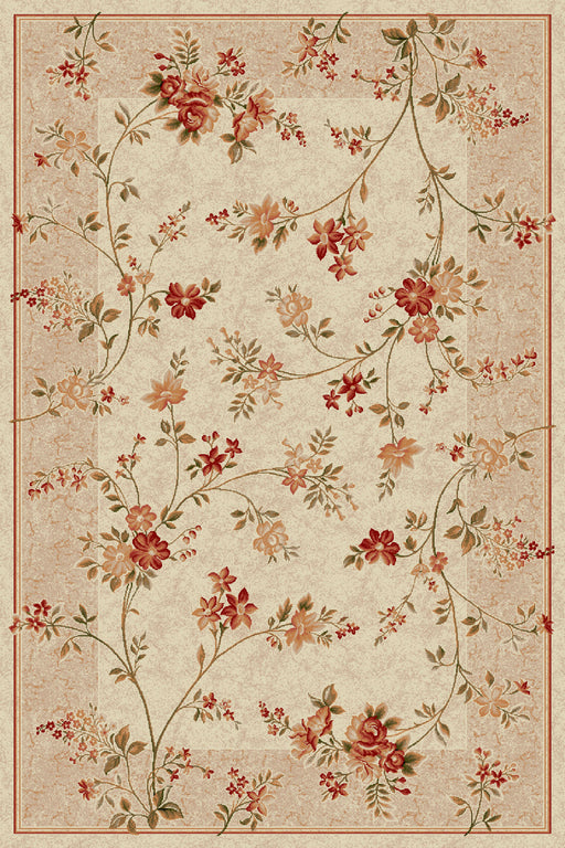 covor modern floral crem bej