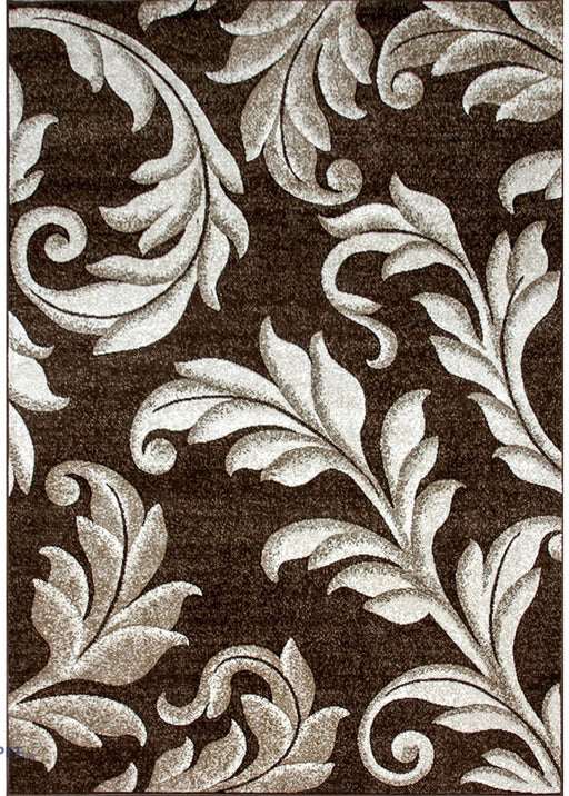 covor modern floral maro bej cu design elegant