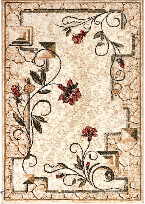 covor modern floral cu design elegant, vedere completa