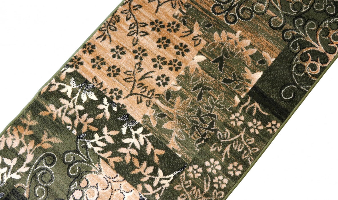 Covor modern floral verde, design decorativ