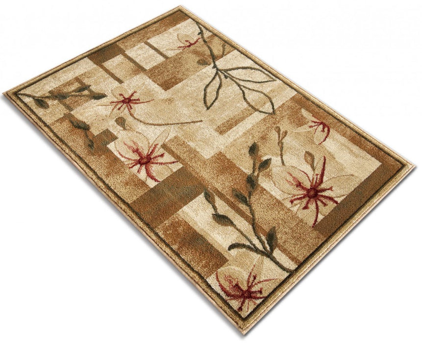 covor modern floral vizualizare laterala