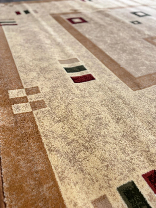 Detaliu culori covor modern geometric crem bej