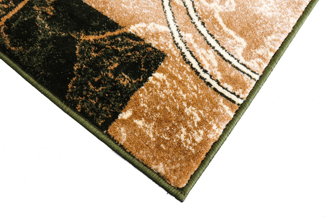 Textura covor modern geometric verde, fibre placute la atingere