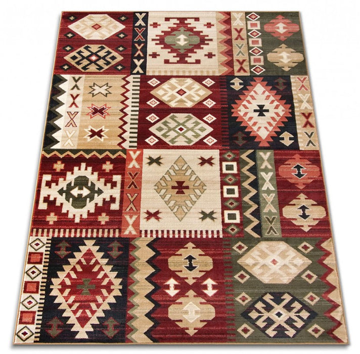 Covor modern grena cu design actual, vedere frontala