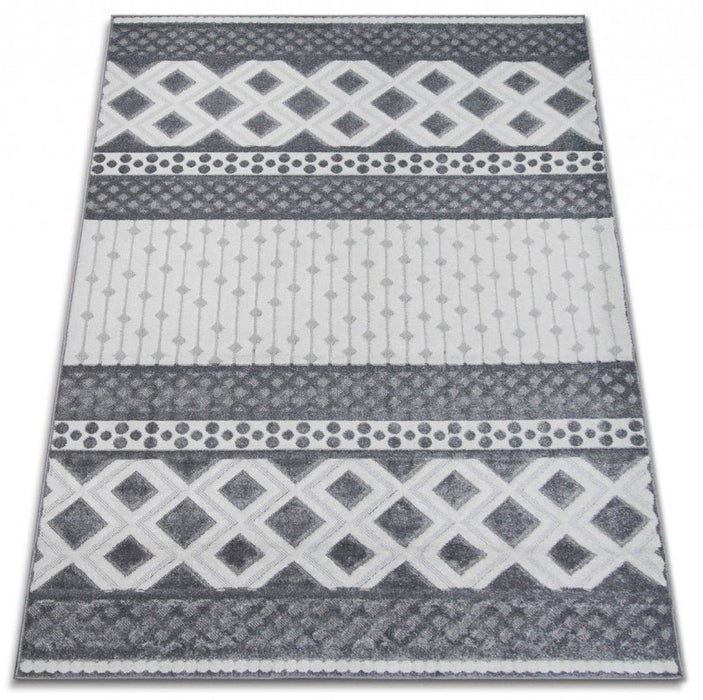 Covor modern gri alb pentru living design simplu