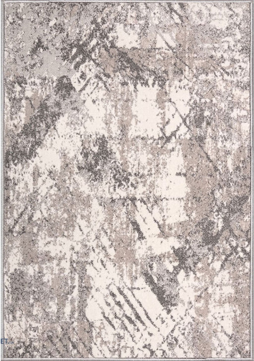 Covor modern gri bej cu model abstract si textura fina, potrivit pentru living sau dormitor