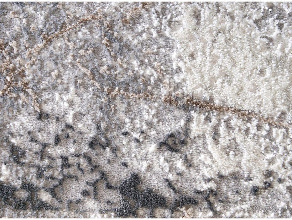 Textura detaliata covor modern gri marmorat, fibre dense si confortabile