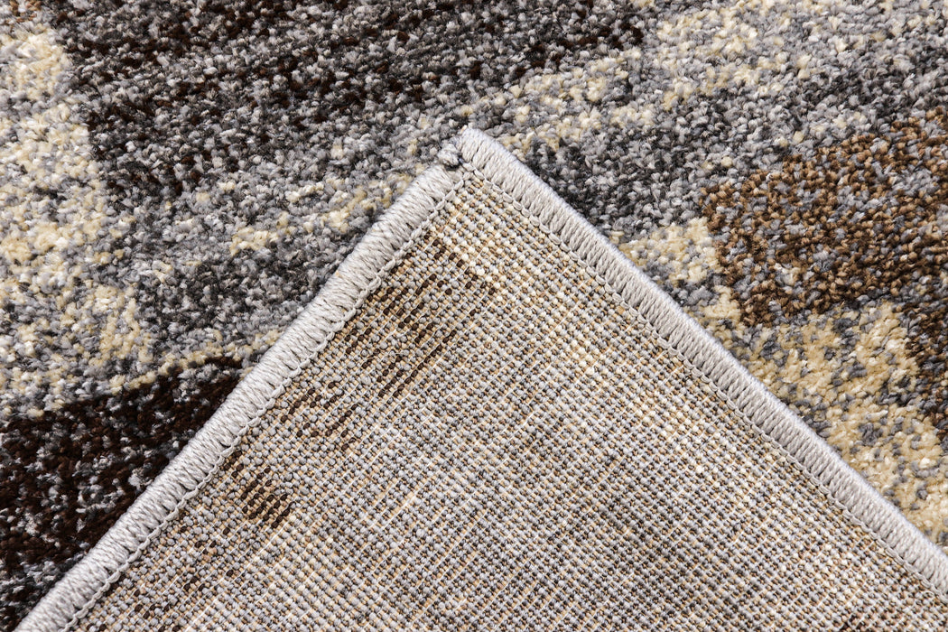 Covor modern gri maro cu margini bine finisate si structura durabila