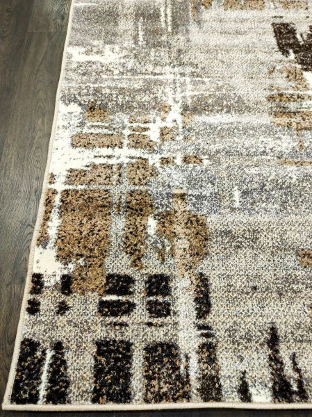 Covor modern gri maro, unghi lateral al designului