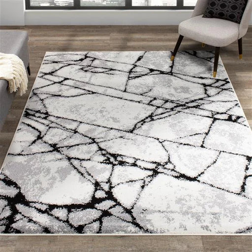 Covor modern gri model marmura pentru living design abstract elegant