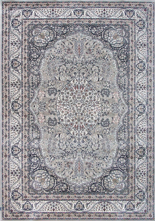 Covor modern gri cu model oriental clasic design rafinat pentru living si dormitor