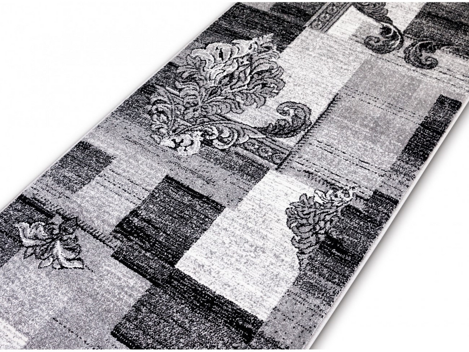 Covor modern gri patchwork cu design elegant pentru dormitor sau living