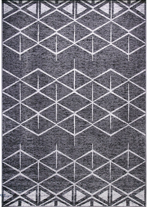 Covor modern gri pentru living elegant, cu design geometric si aspect premium