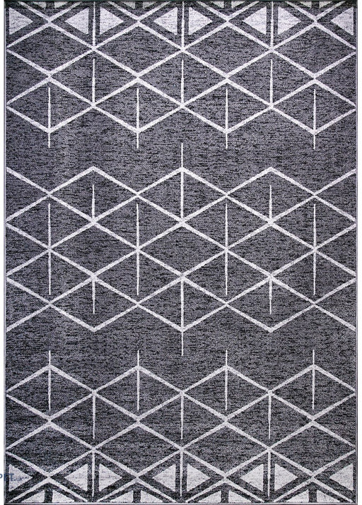 Covor modern gri pentru living elegant, cu design geometric si aspect premium