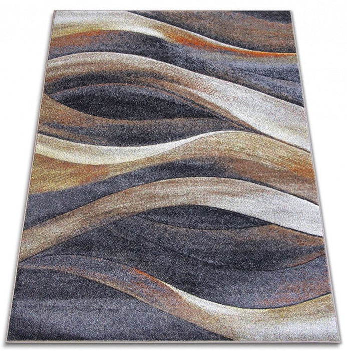 Covor modern gri pentru living elegant, cu design abstract si aspect premium