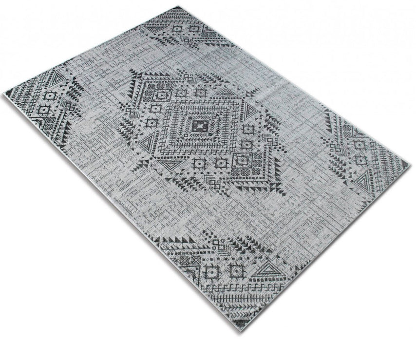 Covor modern gri, vedere în perspectivă