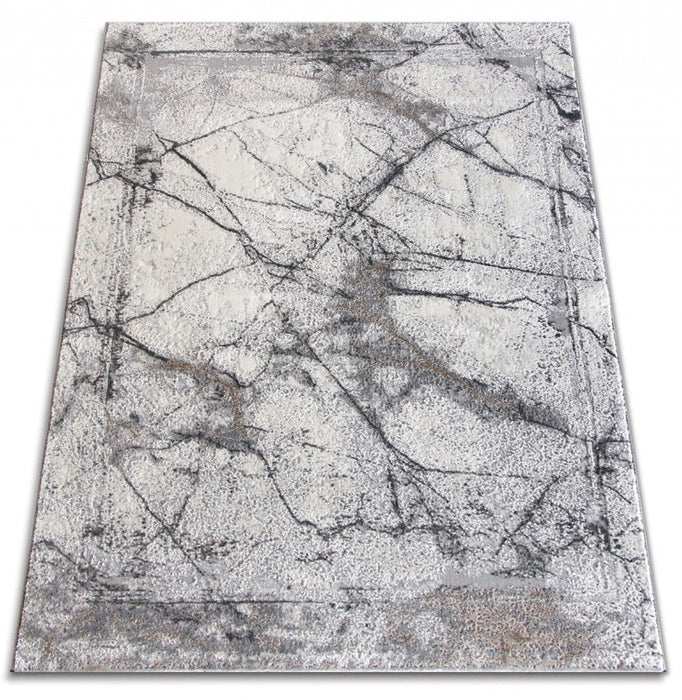 Covor gri modern vedere de sus, model marmorat abstract in nuante de gri si alb
