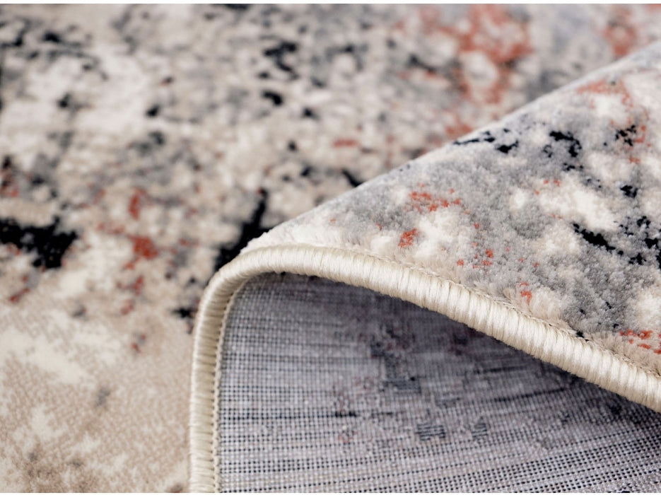 Colt indoit covor modern bej gri grosime medie material flexibil si rezistent