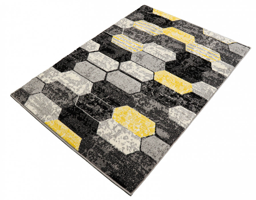 Covor modern cu model hexagon pentru living și dormitor cu design contemporan
