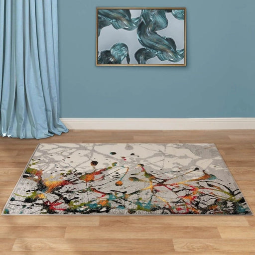 Covor modern living cu model abstract si culori elegante, potrivit pentru orice decor contemporan.