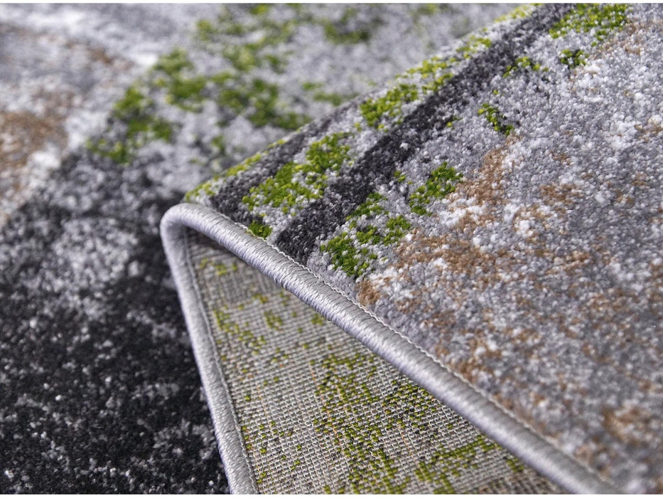 Covor modern pentru living cu elemente grafice și culori naturale.