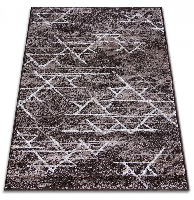 Covor modern maro dreptunghiular cu design abstract potrivit pentru living dormitor sau birou