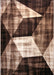 Covor modern maro bej cu model geometric, ideal pentru living