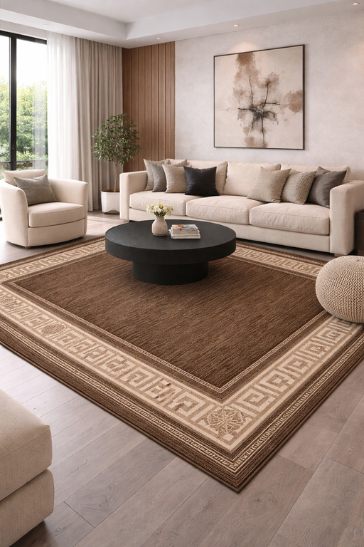 covor-modern-maro-cu-chenar-geometric-in-living