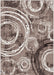 Covor modern maro cu model geometric cercuri abstracte pentru living sau dormitor stil contemporan