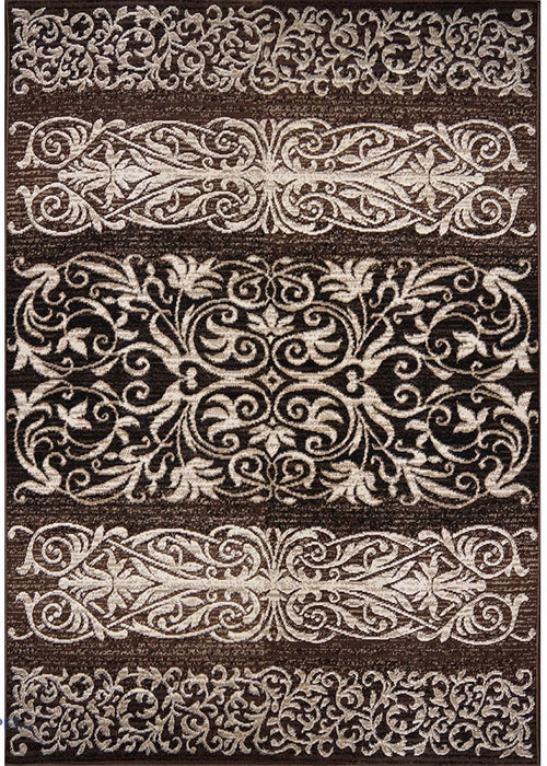 covor modern maro cu design ornamental vedere completa