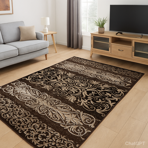 covor-modern-maro-ornamental-in-living