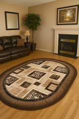 Covor Oval Modern pentru Living Design Geometric - Luna 1835