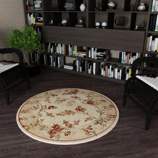 covor modern rotund floral in living