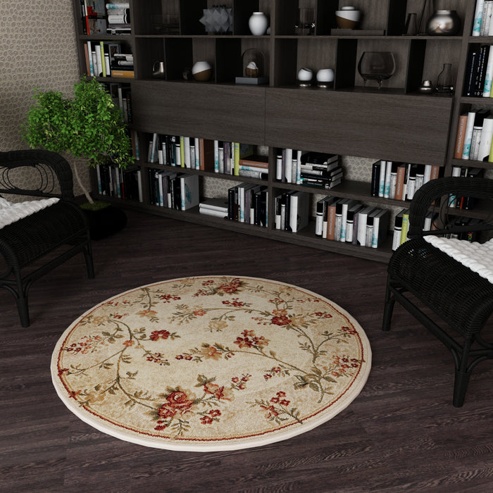 covor modern rotund floral in living