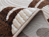 Covor oval crem cu maro fir inalt si margini finisate pentru living