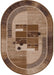 Covor oval maro bej modern cu design geometric, potrivit pentru living