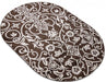 Covor oval maro crem rezistent la trafic potrivit pentru living