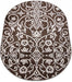 Covor oval modern maro crem cu design ornamental elegant