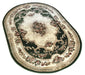 Covor clasic oval verde floral integrat intr-un interior elegant